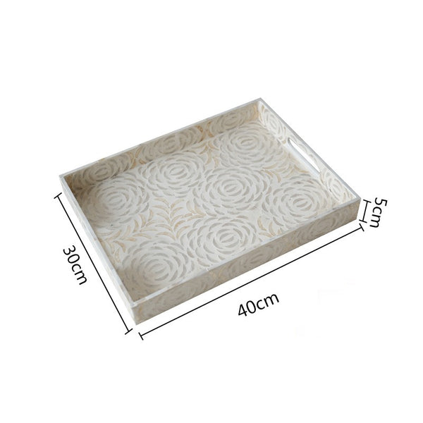 White Rose Shell Tray