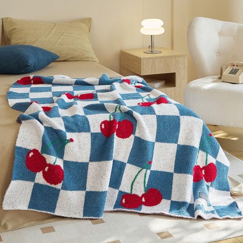 Cherry Picnic Checker Throw