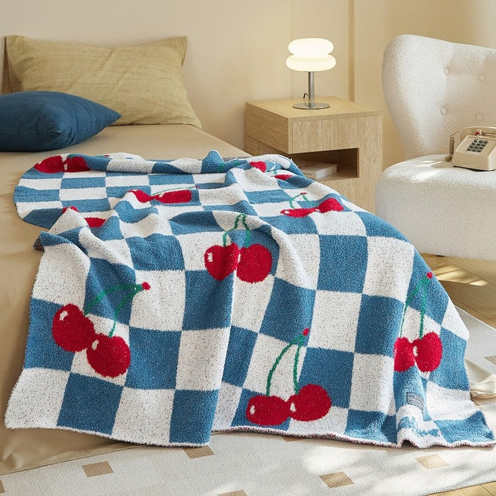 Cherry Picnic Checker Throw
