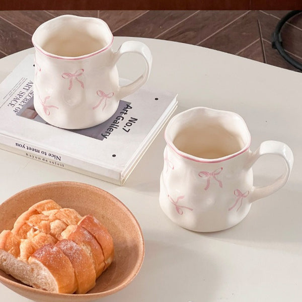 Blush Bow Ruffle Mug