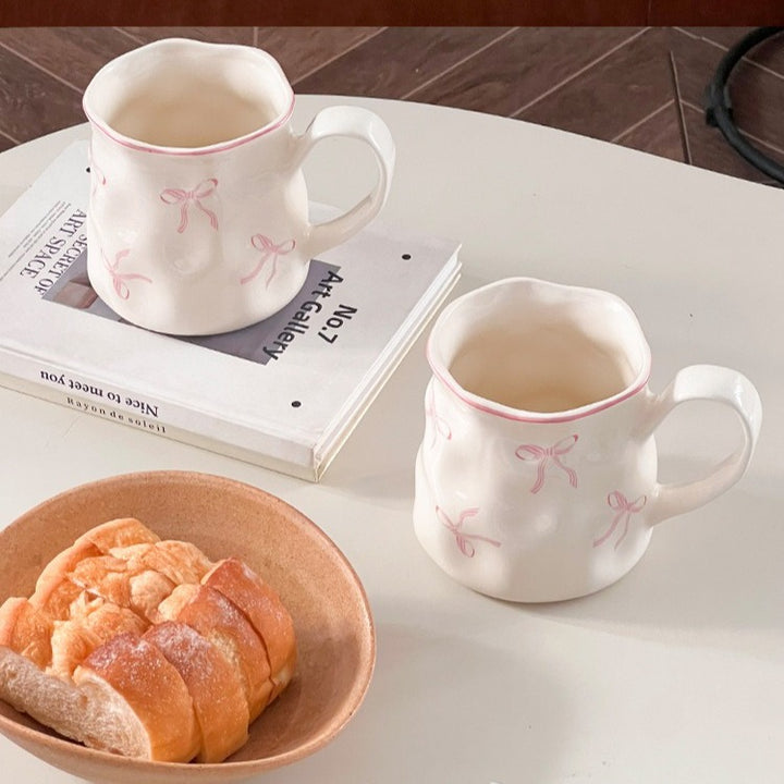Blush Bow Ruffle Mug