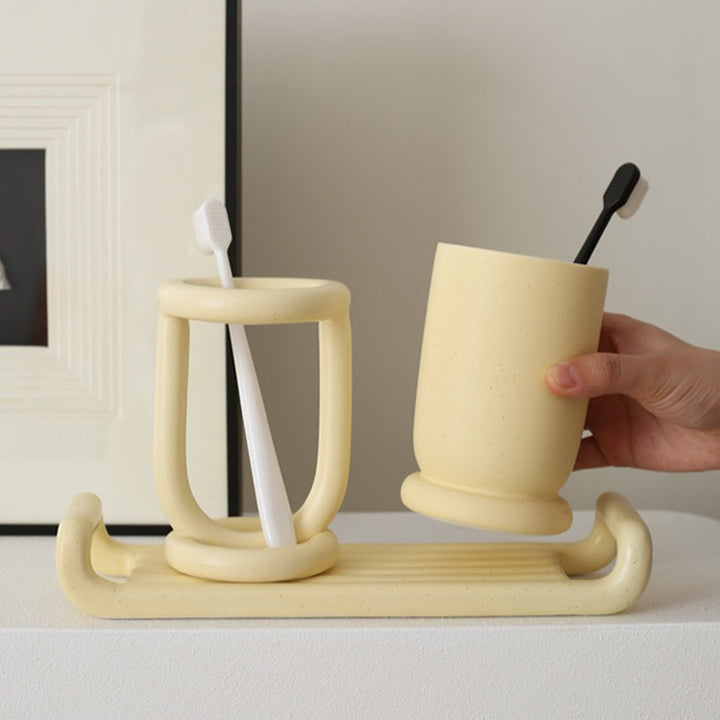 Puff Cream Ceramic Tray Collection