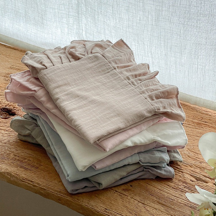 Ruffled Muslin Pillowcase Set