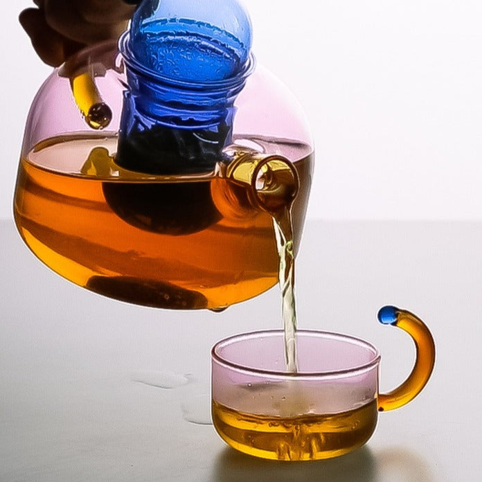 Bubble Pop Glass Teacup & Pot