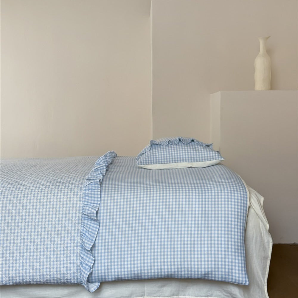 Mini Blue Checkerboard bedding Set