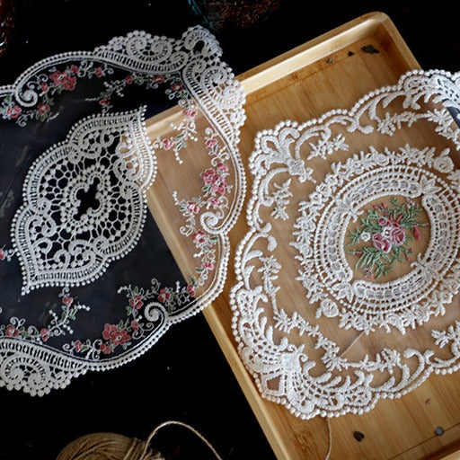 Vintage Garden Embroidered Coaster Set