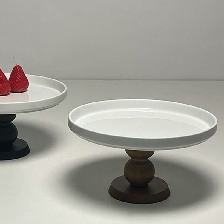 Wood Base Cake Stand