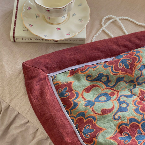 French Vintage Floral Summer Quilted Blanket