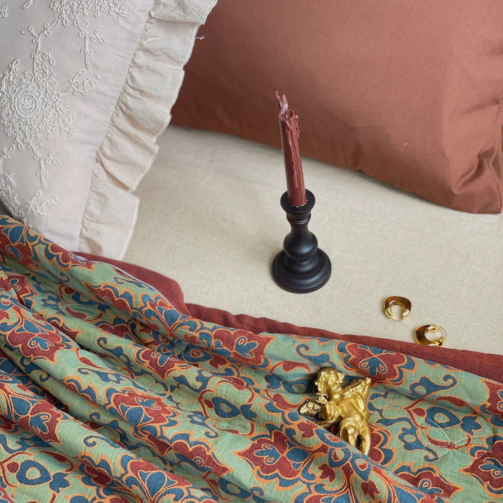 French Vintage Floral Summer Quilted Blanket