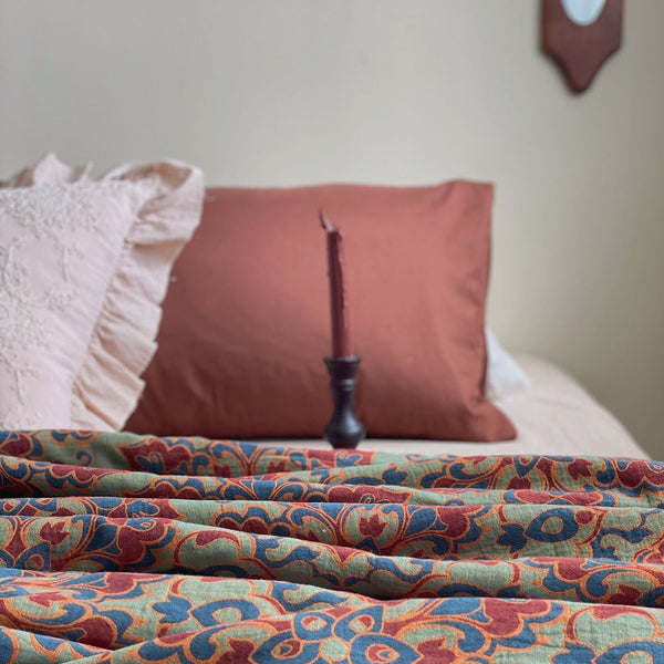 French Vintage Floral Summer Quilted Blanket