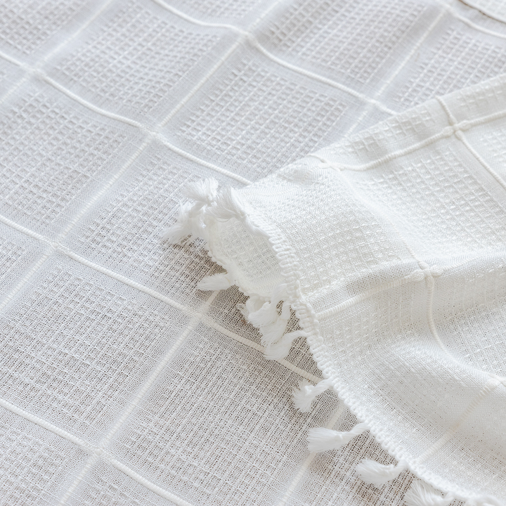 Sunlit Check Fringe Curtain