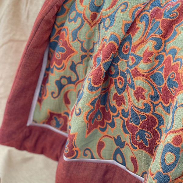 French Vintage Floral Summer Quilted Blanket