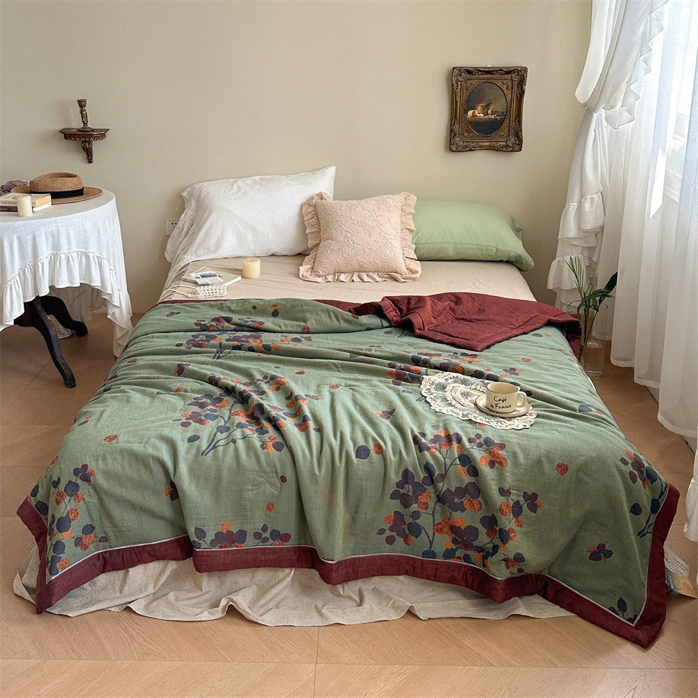 Foliage Summer Quilted Blanket