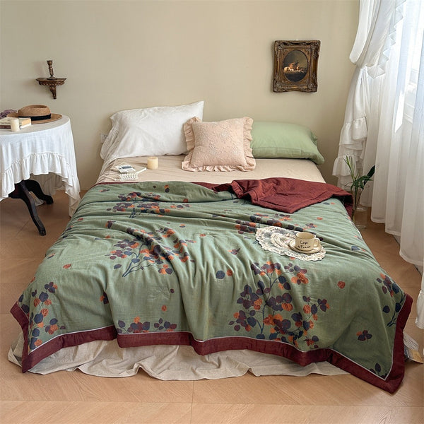 Foliage Summer Quilted Blanket