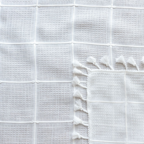 Sunlit Check Fringe Curtain