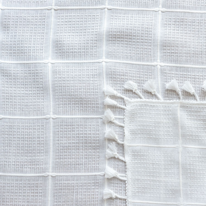 Sunlit Check Fringe Curtain