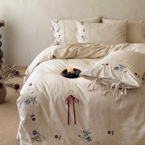 Wildflower Knot Linen Cotton Bedding Set