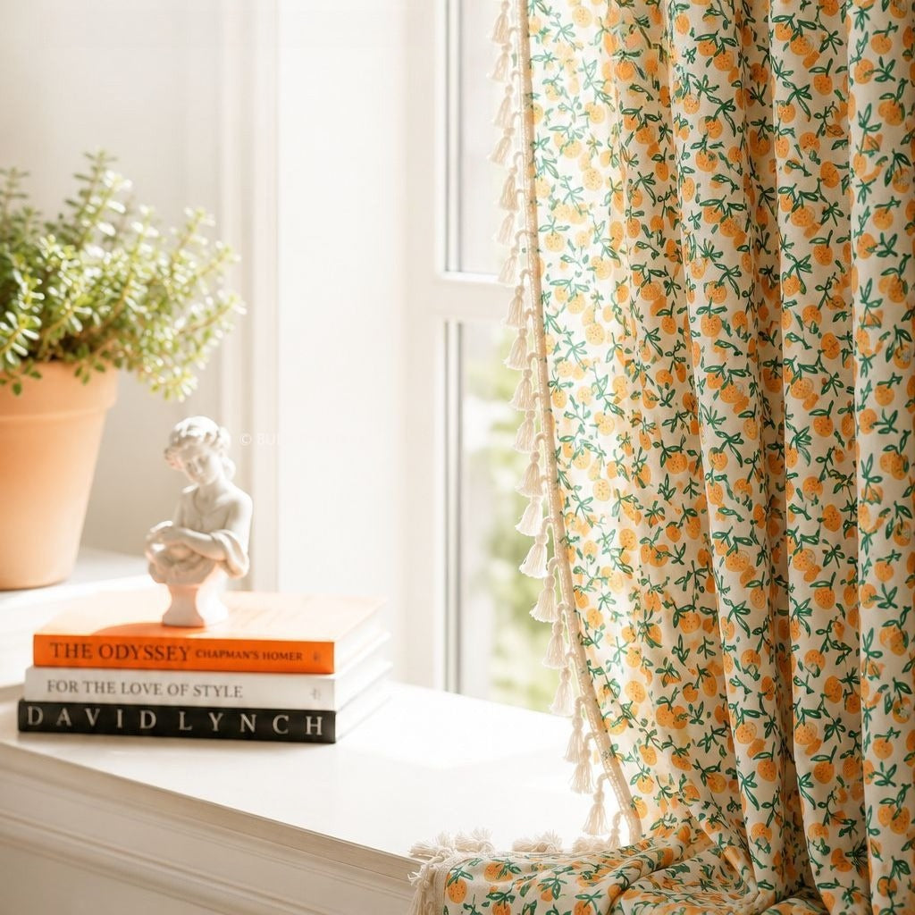 Orange Fun Tassel Curtain
