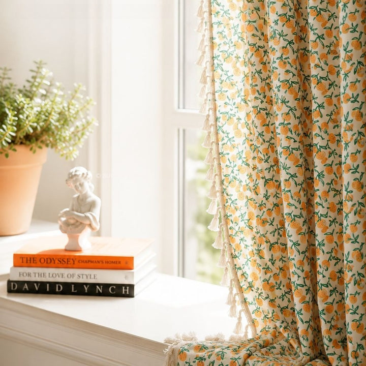 Orange Fun Tassel Curtain