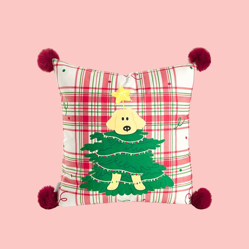 Xmas Pom-Pom Square Cushion