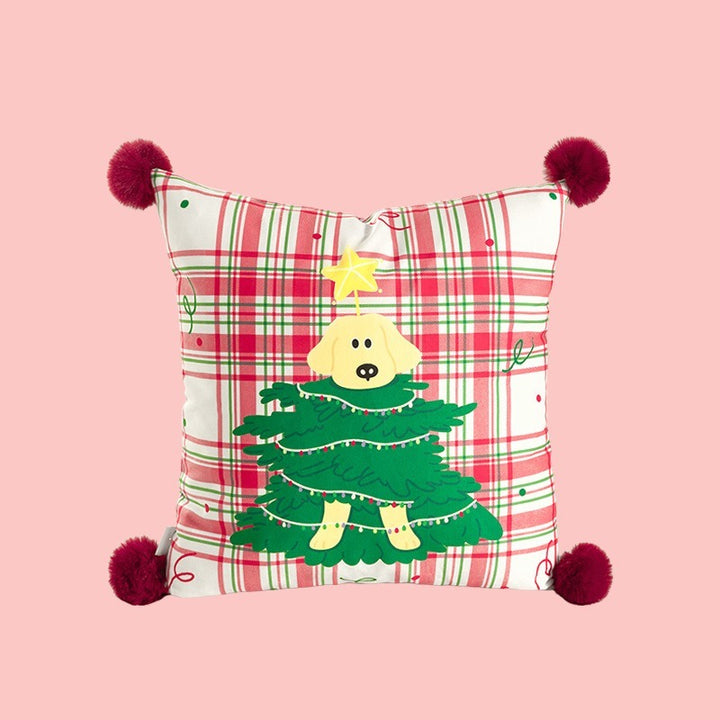Xmas Pom-Pom Square Cushion