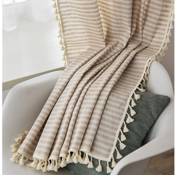 Beach Villa Striped Curtain