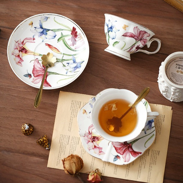 Watercolour Iris Teacup Set