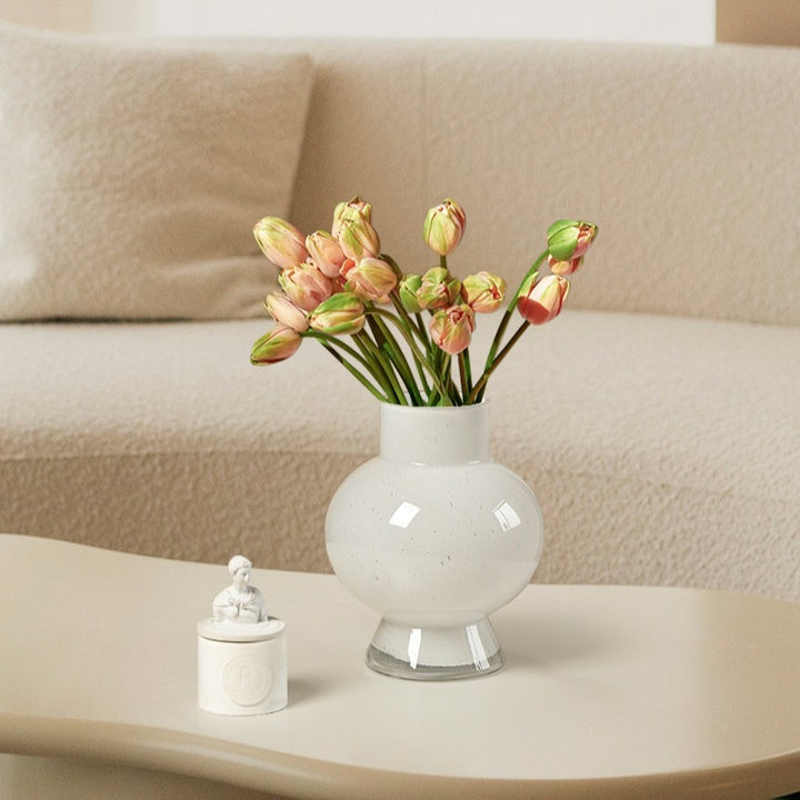 Graceful White  Glass Vase