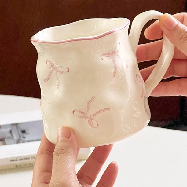 Blush Bow Ruffle Mug