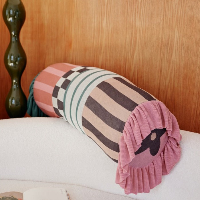 Playful Patchwork Bolster Cushion
