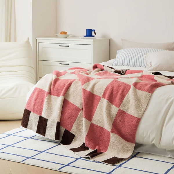 Pastel square pattern blanket