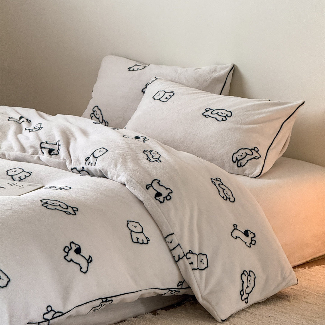 Lovely Puppy Warm Bedding Set
