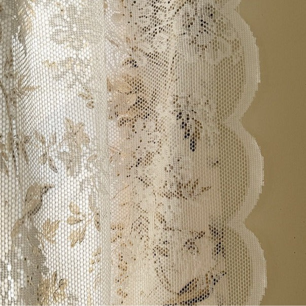 Dancing Bird & Lace Double-Layer Curtain