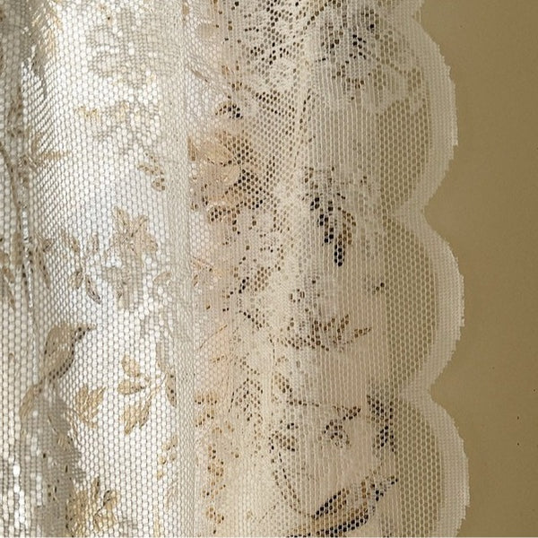 Dancing Bird & Lace Double-Layer Curtain