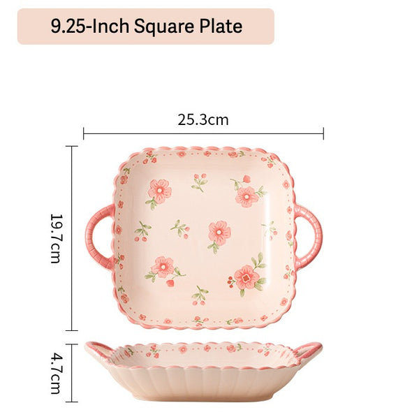 Pink Flora Ceramic Dining Set