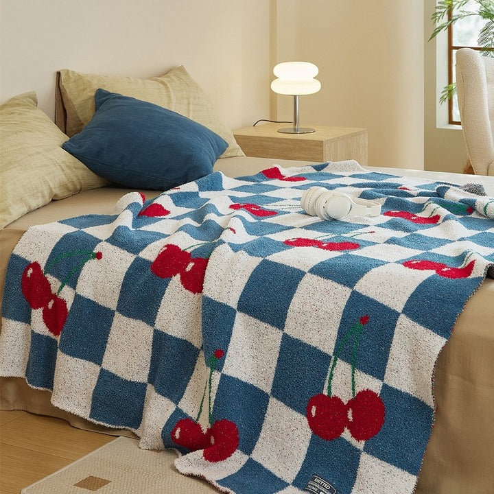 Cherry Picnic Checker Throw