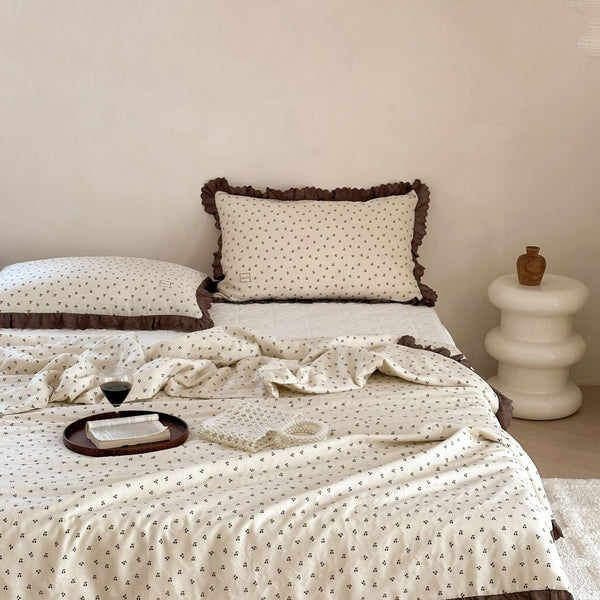 Chocolate & Cherry Summer Quilted Blanket