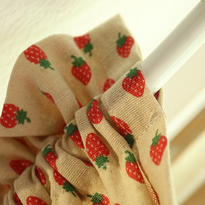 Creamy Strawberry Cabinet Curtain