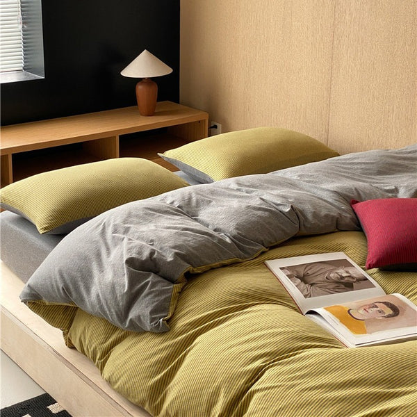 Knit Stripe Bedding Set