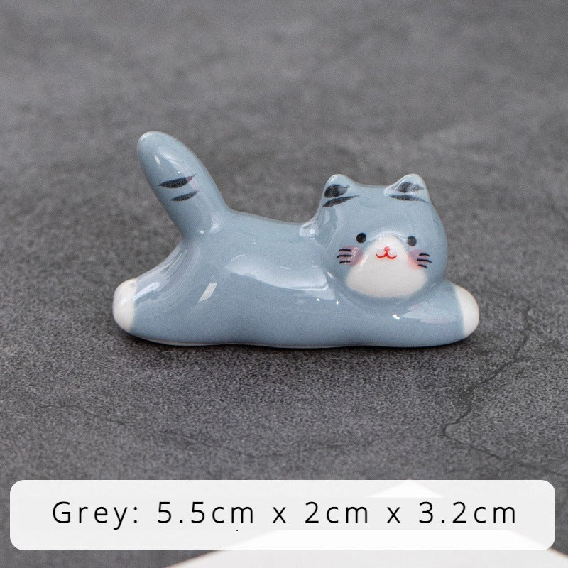 Sunbathing Cat Chopstick Holder Set