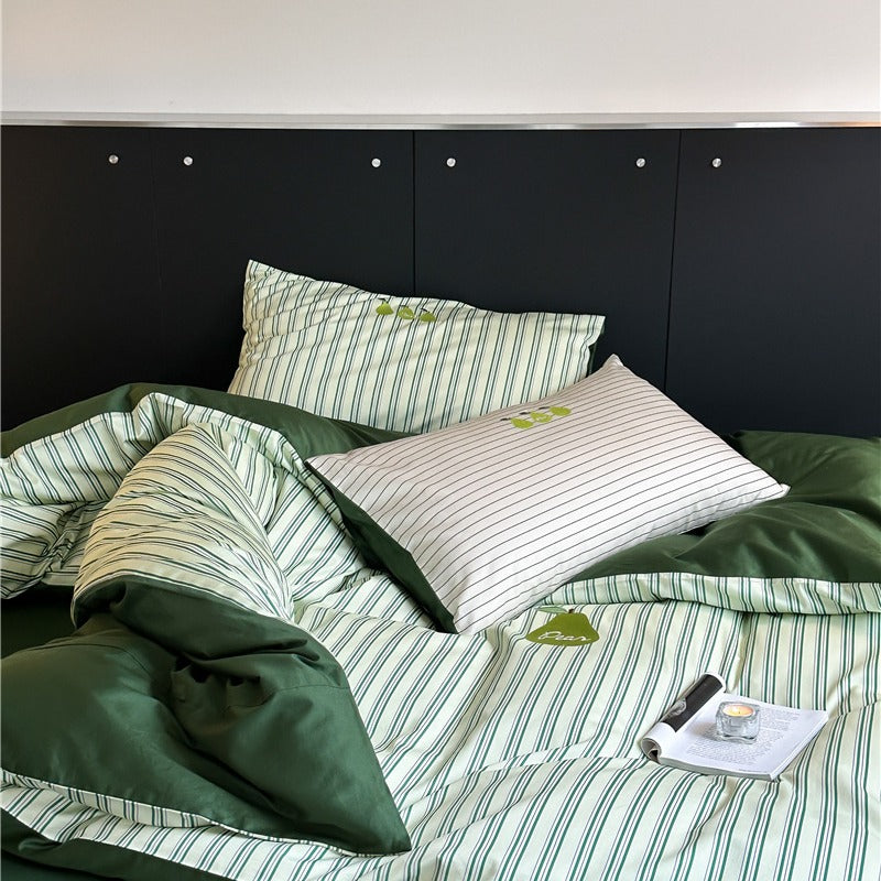 Green Pear Retro Bedding Set