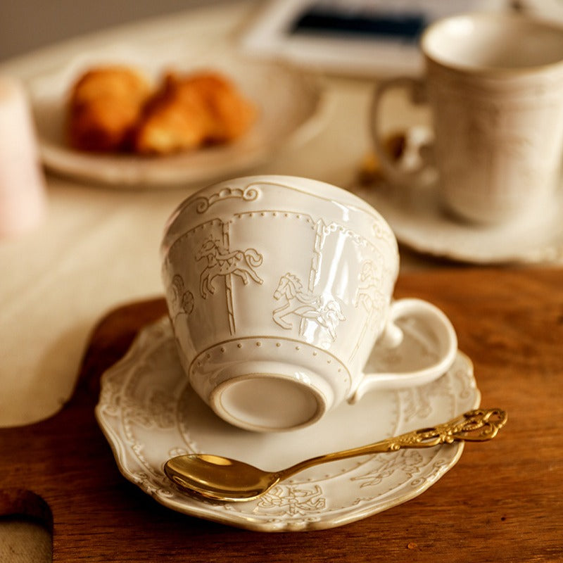 Carousel Dream Embossed Ceramic Cup Set