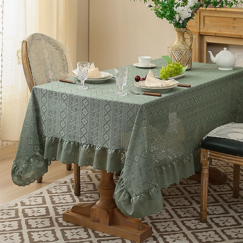 Classical Diamond Ruffle Tablecloth