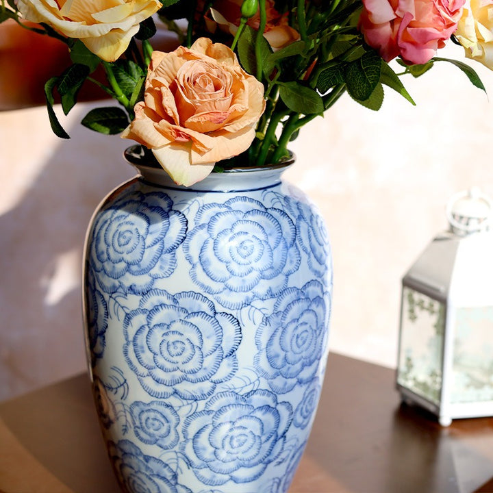 Blooming Roses Ceramic Vase