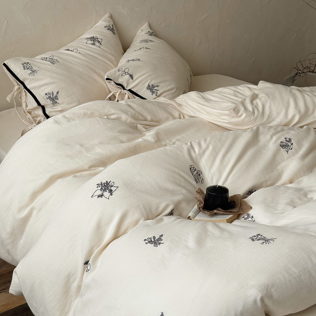 Herb Embroidery Bedding Set
