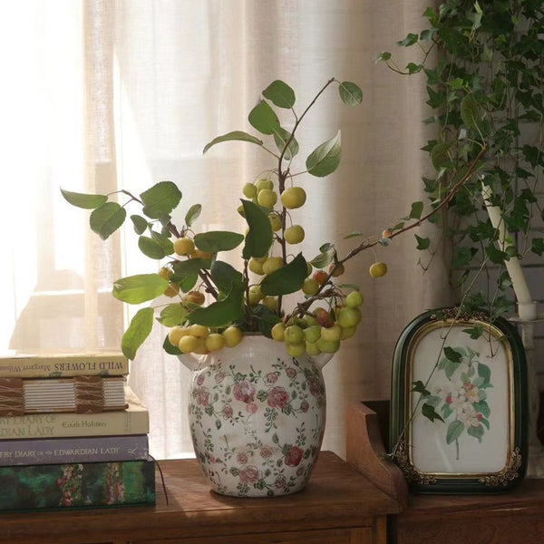 Red Rose Ceramic Vase