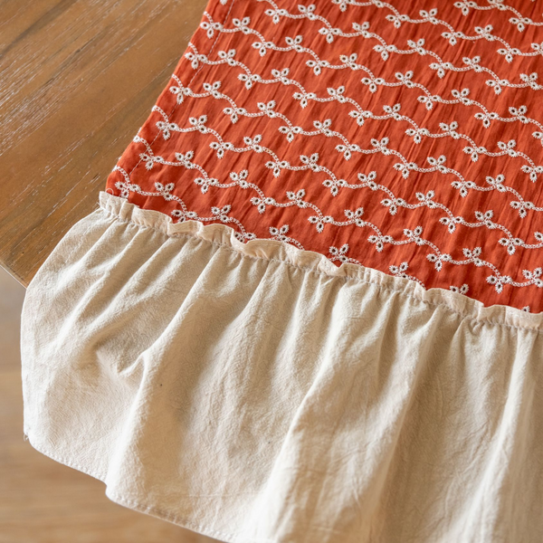 Rustic Ruffle Floral Table Runner