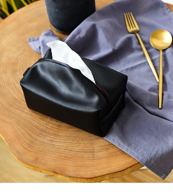 Leather Tissue Box Organiser