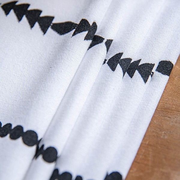 Boho Style Black and White Curtain
