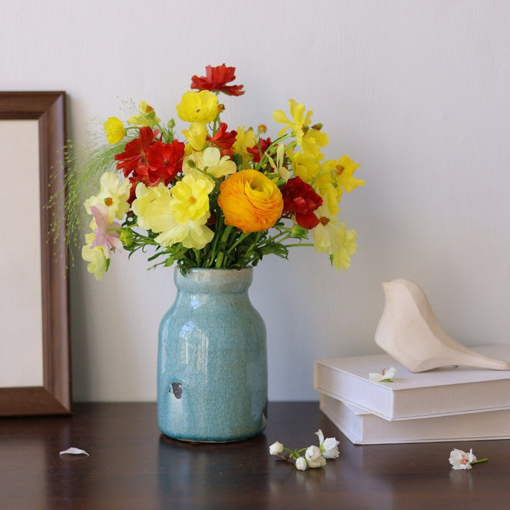 Small Crackle Ceramic Vase Collection